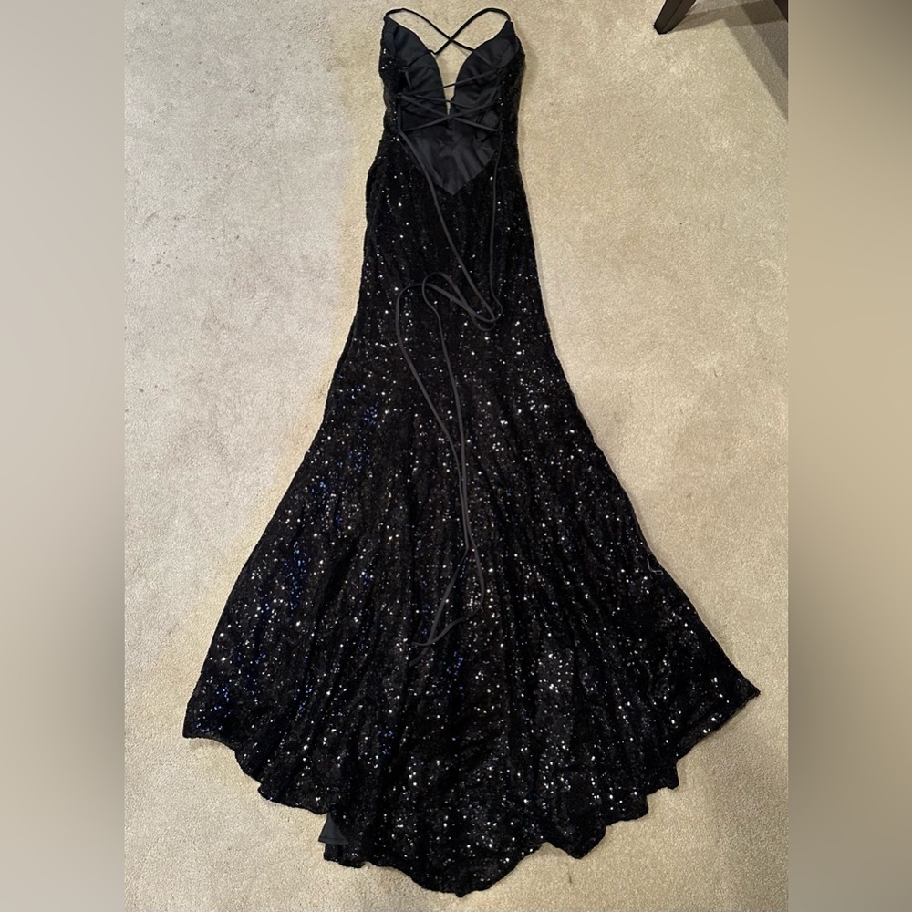 Black Sequence Full Length Gown / Prom Dress